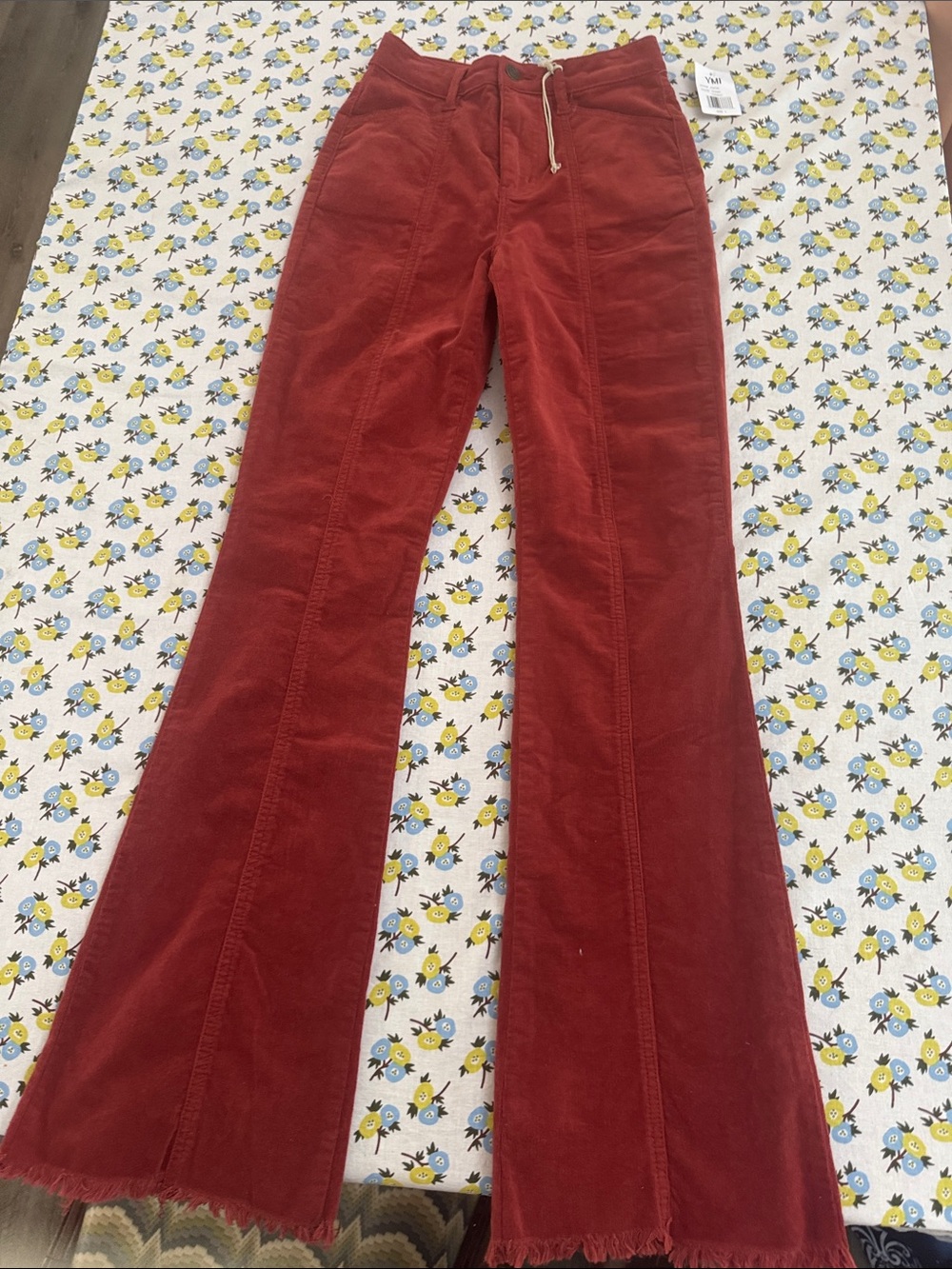 YMI Rust Red High-Rise Corduroy Pants